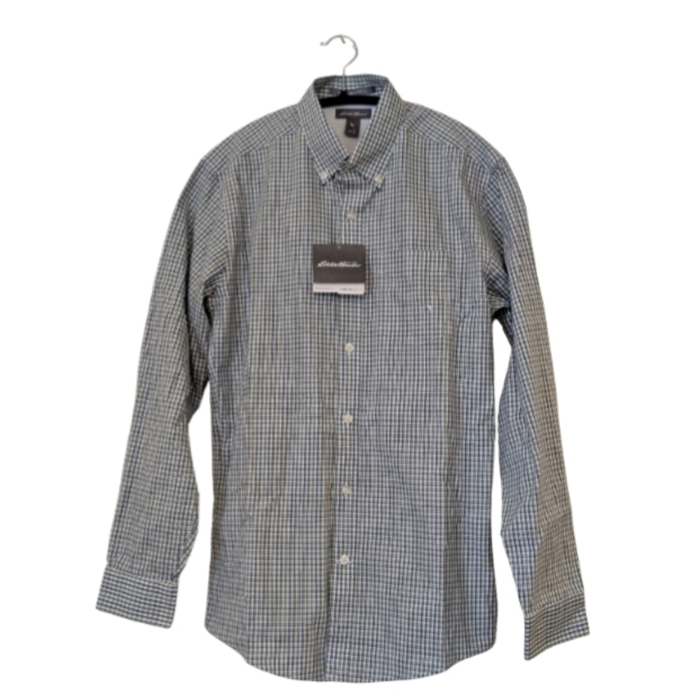 Eddie Bauer Men’s Wrinkle-Free Classic Fit Oxford Shirt Plaid Size S NWT.